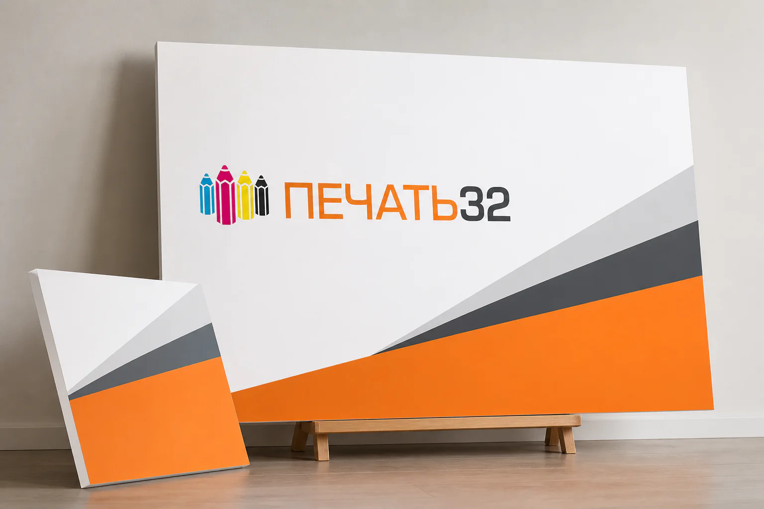 Жёсткие панели из пенокартона с фирменной печатью ПЕЧАТЬ32 и видимым белым торцом; для заказа в Рязани