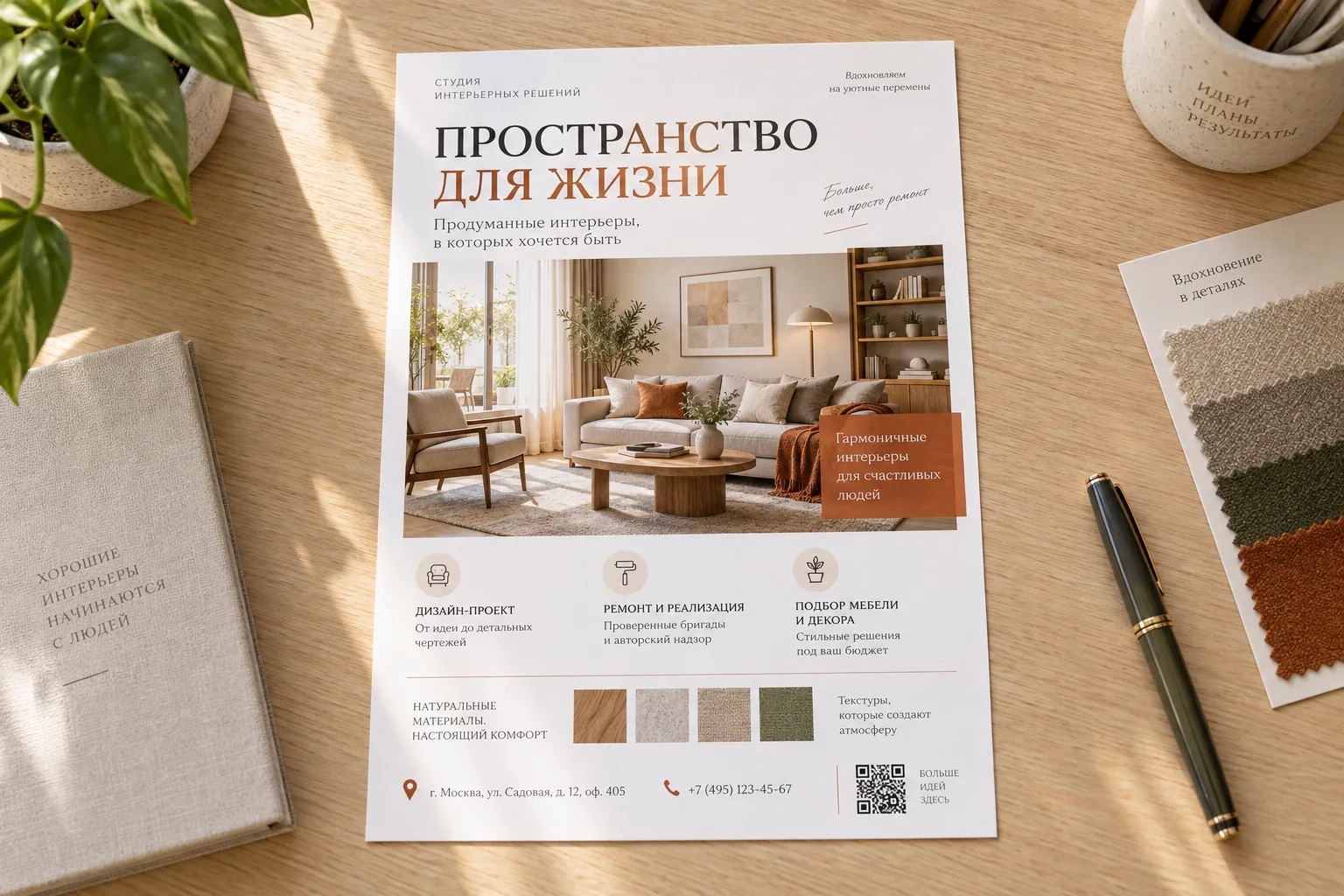 образец смежной услуги, кадр 2: Листовки; Информационная листовка A5 с услугами, контактами и QR-кодом — ПЕЧАТЬ32, заказ с получением в Рязани, «Инструкции»