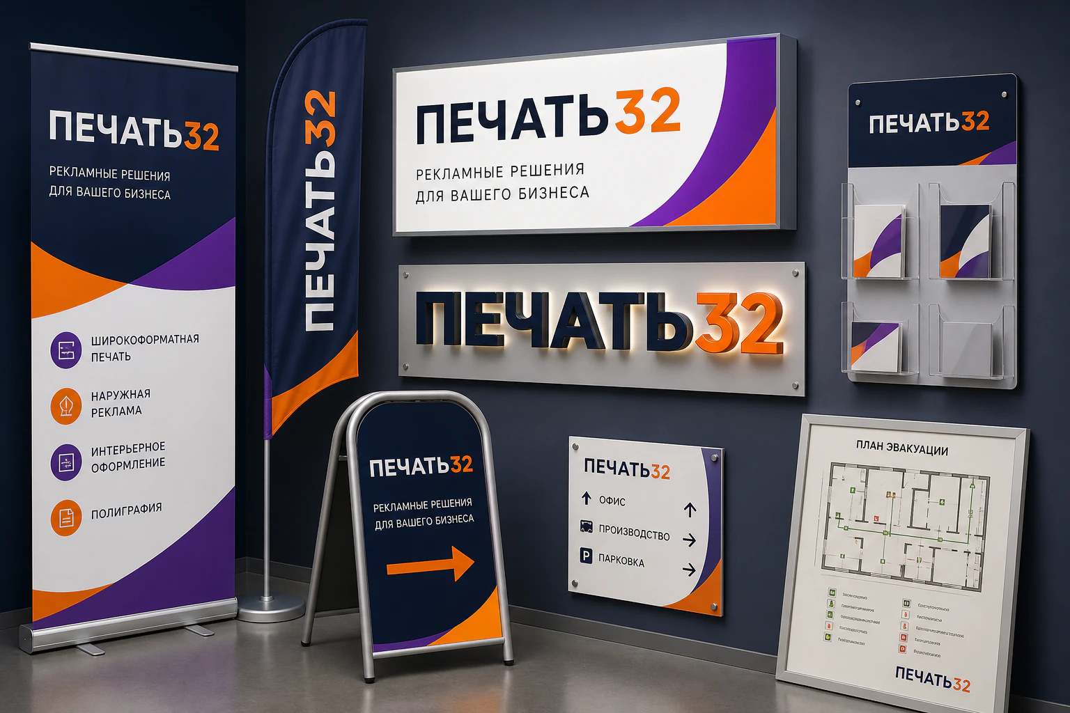 Заказать штендеры: Двухсторонний рекламный штендер с печатными панелями; фотография в каталоге услуг, кадр 1, получение в Рязани, «Наружная и интерьерная реклама»